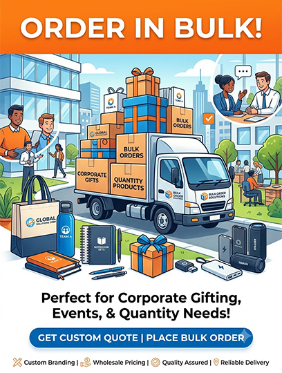 Order in bulk — custom merchandise and corporate gift solutions