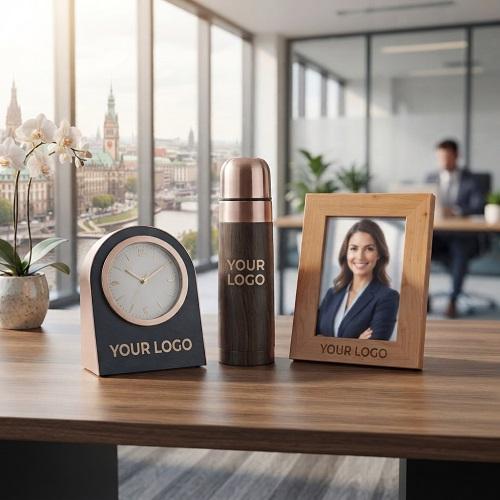 Gift Combo - 12_ Table Clock, Thermos & Photo Frame