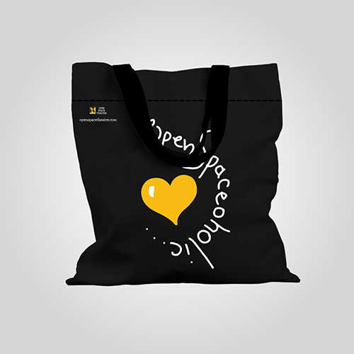 Yellow Heart Zipper Tote Bag
