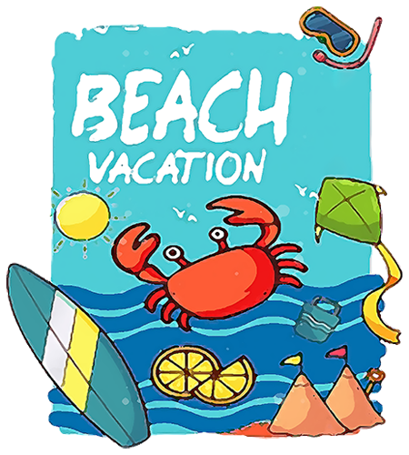Beach Vacation Crab Premium Unisex/ Men Short Sleeve T-shirt