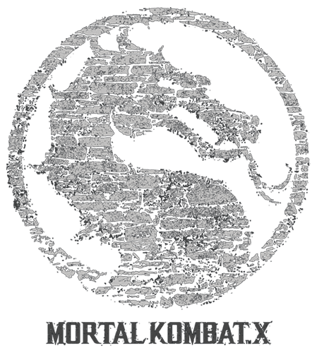 Mortal Kombat X  Video Game Logo Stone Premium Unisex/ Men Short Sleeve T-shirt