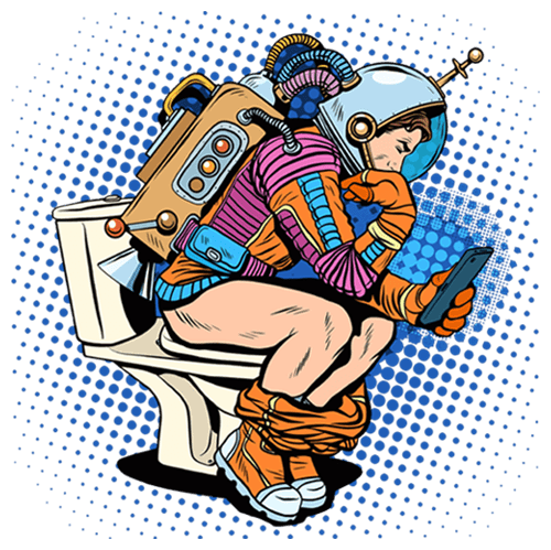 AstroCommode Astronaut Galaxy Space Commode Toilet Premium Unisex/ Men Short Sleeve T-shirt