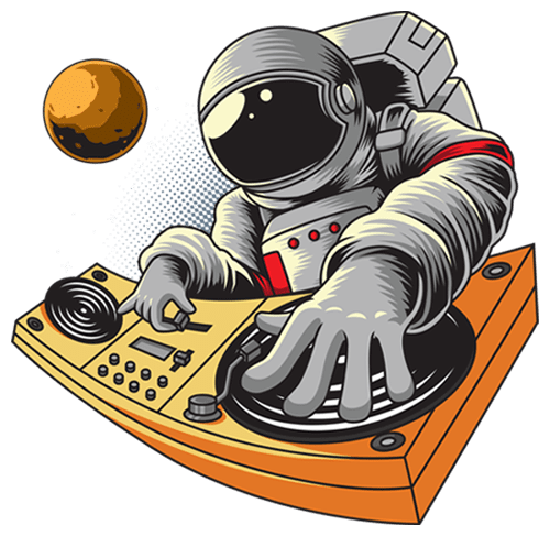 AstroDJ Astronaut Galaxy Space DJ Music Premium Unisex/ Men Short Sleeve T-shirt
