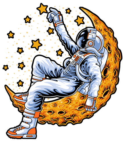 AstroMoon Astronaut Relaxing On Moon Stars Galaxy Space Premium Unisex/ Men Short Sleeve T-shirt