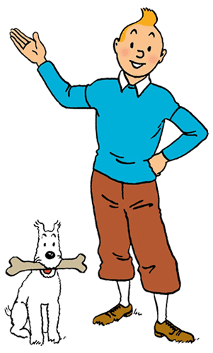 Tintin Snowy Standing Comics Premium Unisex/ Men Short Sleeve T-shirt