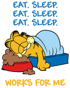 Garfield Cartoon Funny Eat Sleep Works For Me Premium Unisex/ Men Short Sleeve T-shirt